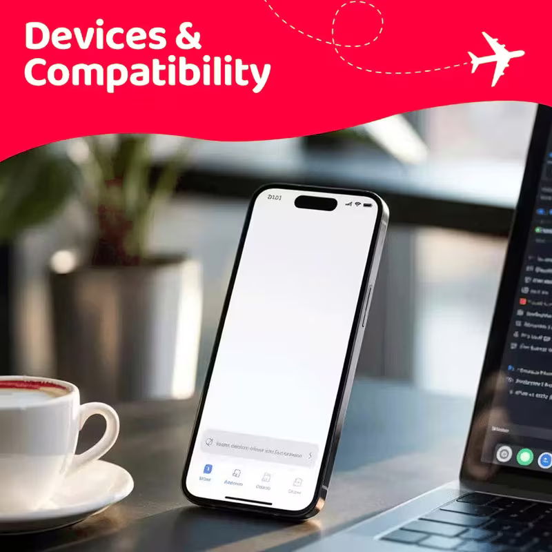 Devices and compatibility — eSIM-ready phone and laptop